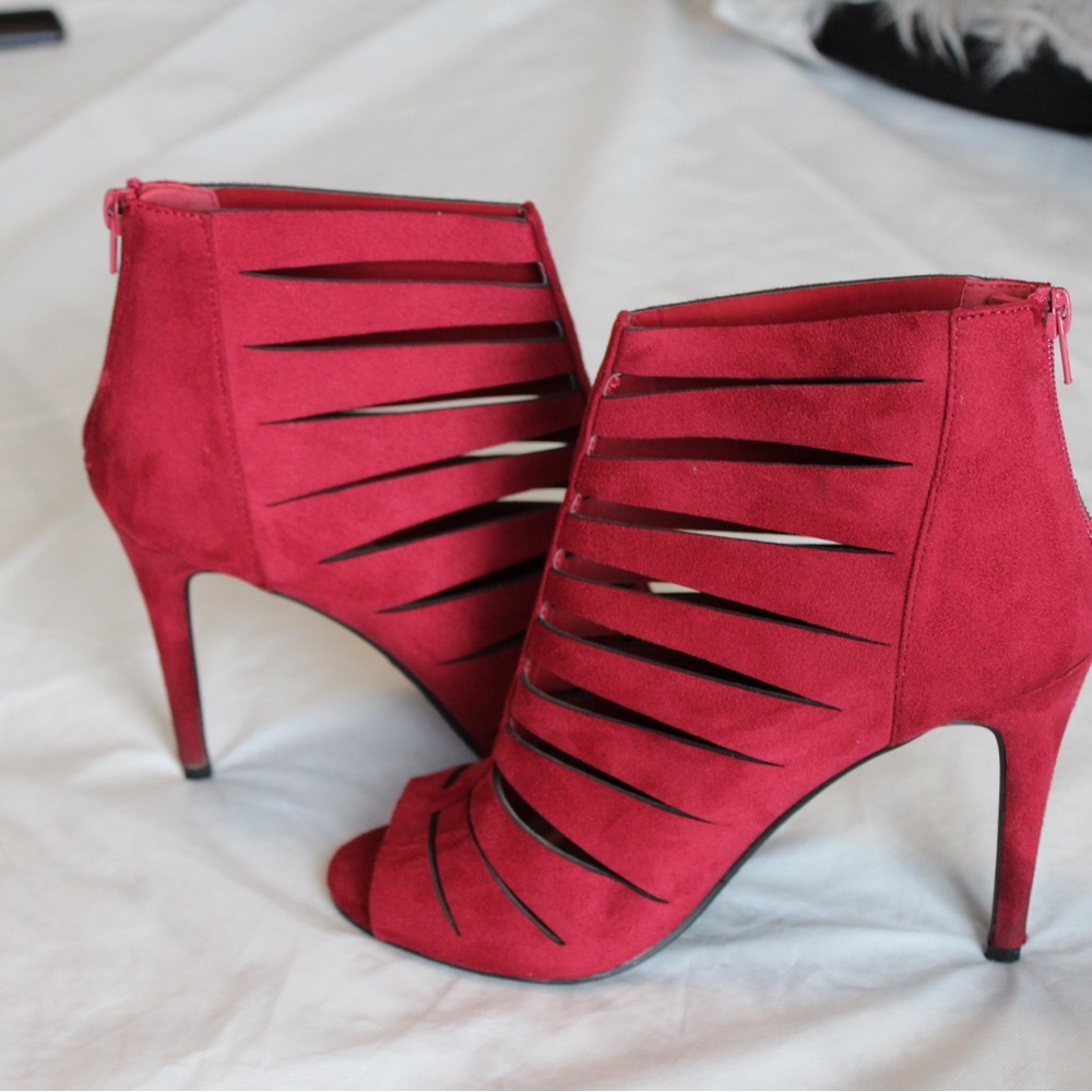 Charlotte Russe Red Heeled Boots
